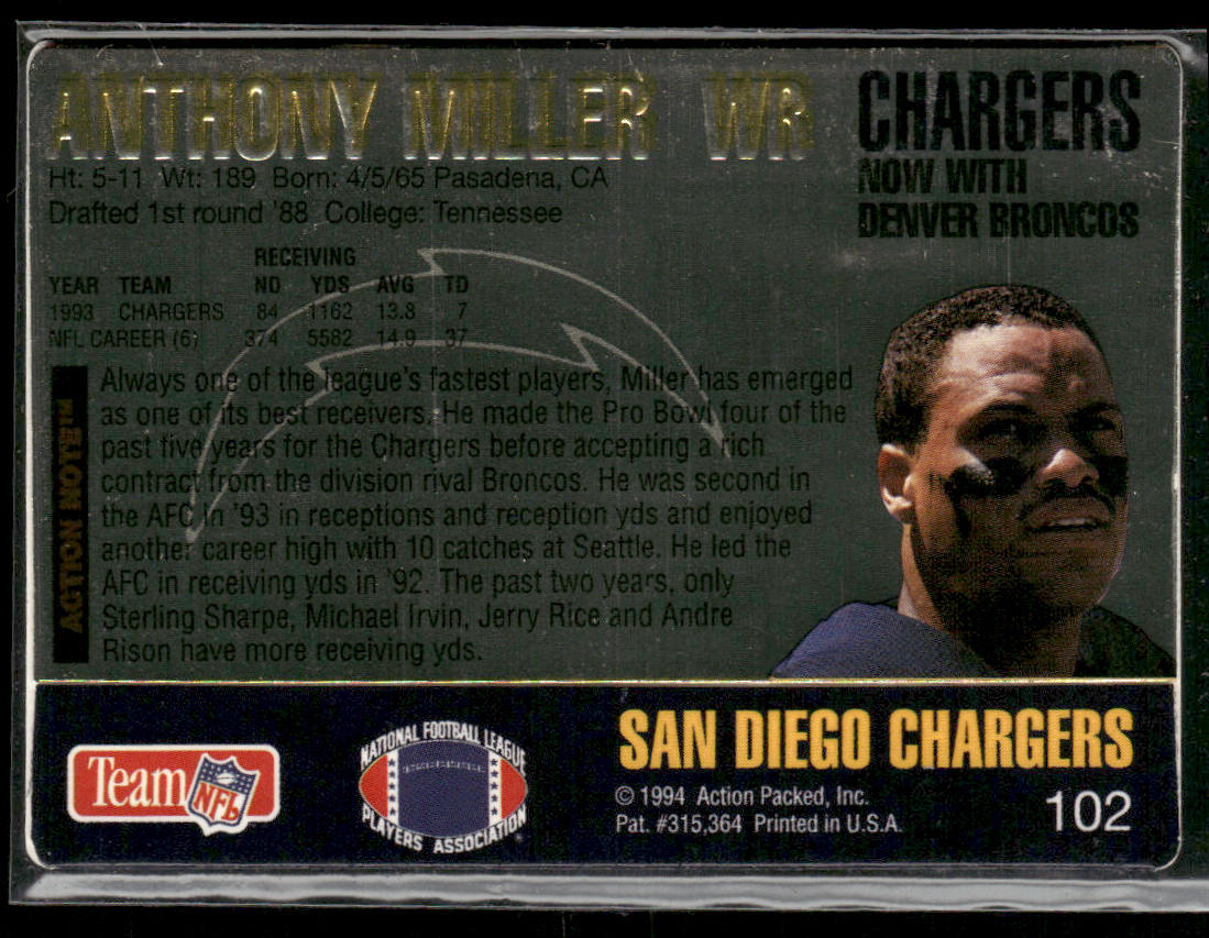 Anthony Miller 1994 Action Packed #102 San Diego Chargers
