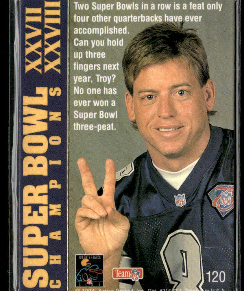 Troy Aikman 1994 Action Packed #120 Dallas Cowboys