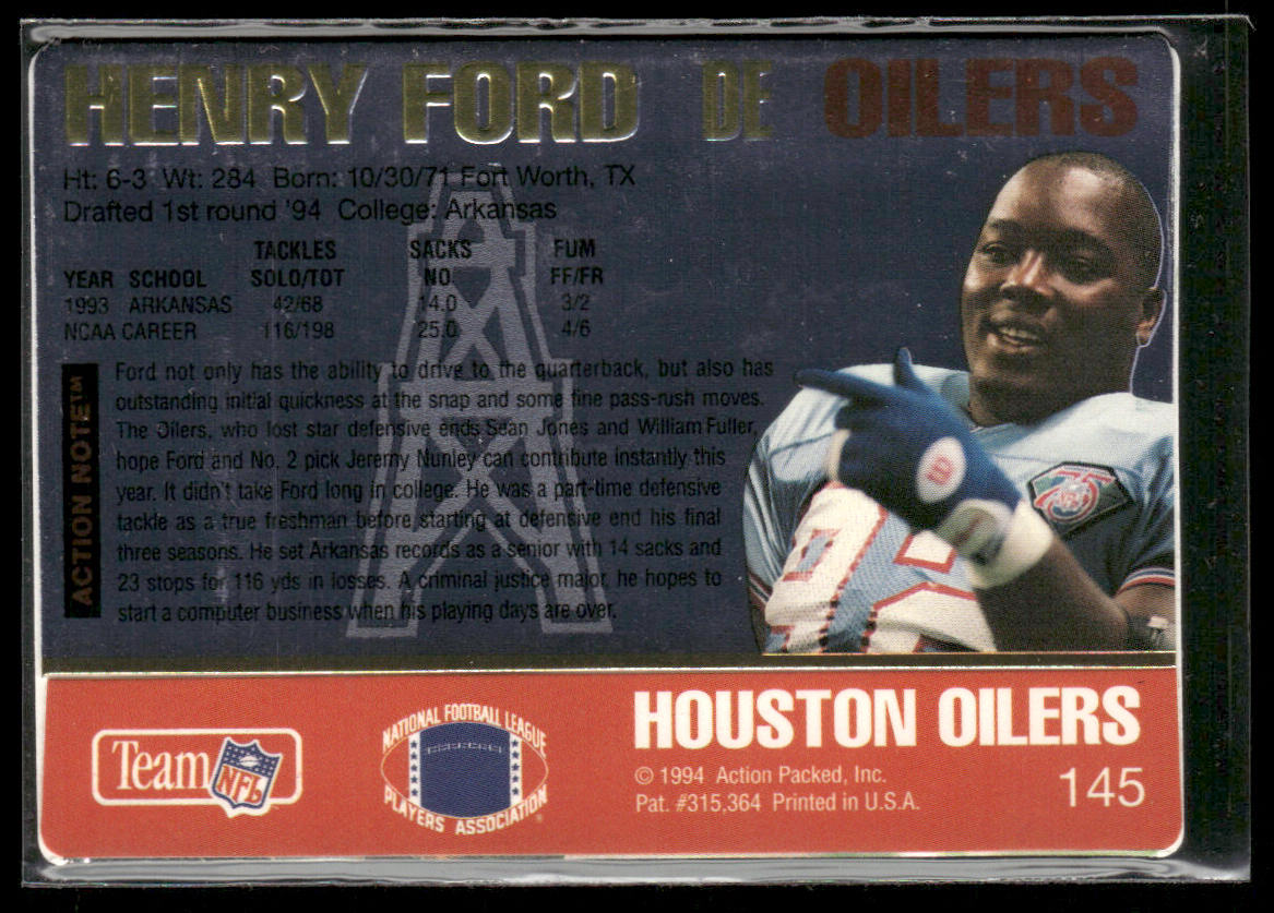 Henry Ford 1994 Action Packed #145 RC Houston Oilers