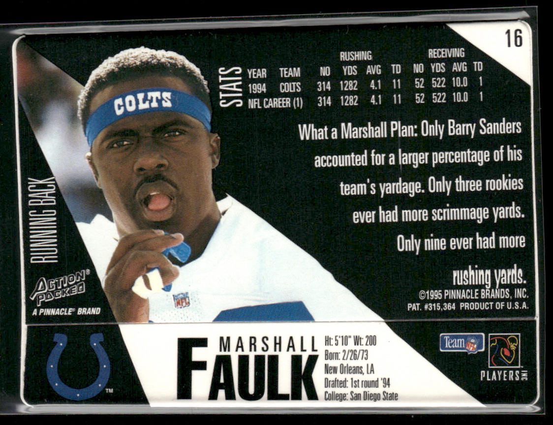 Marshall Faulk 1995 Action Packed #16 Indianapolis Colts