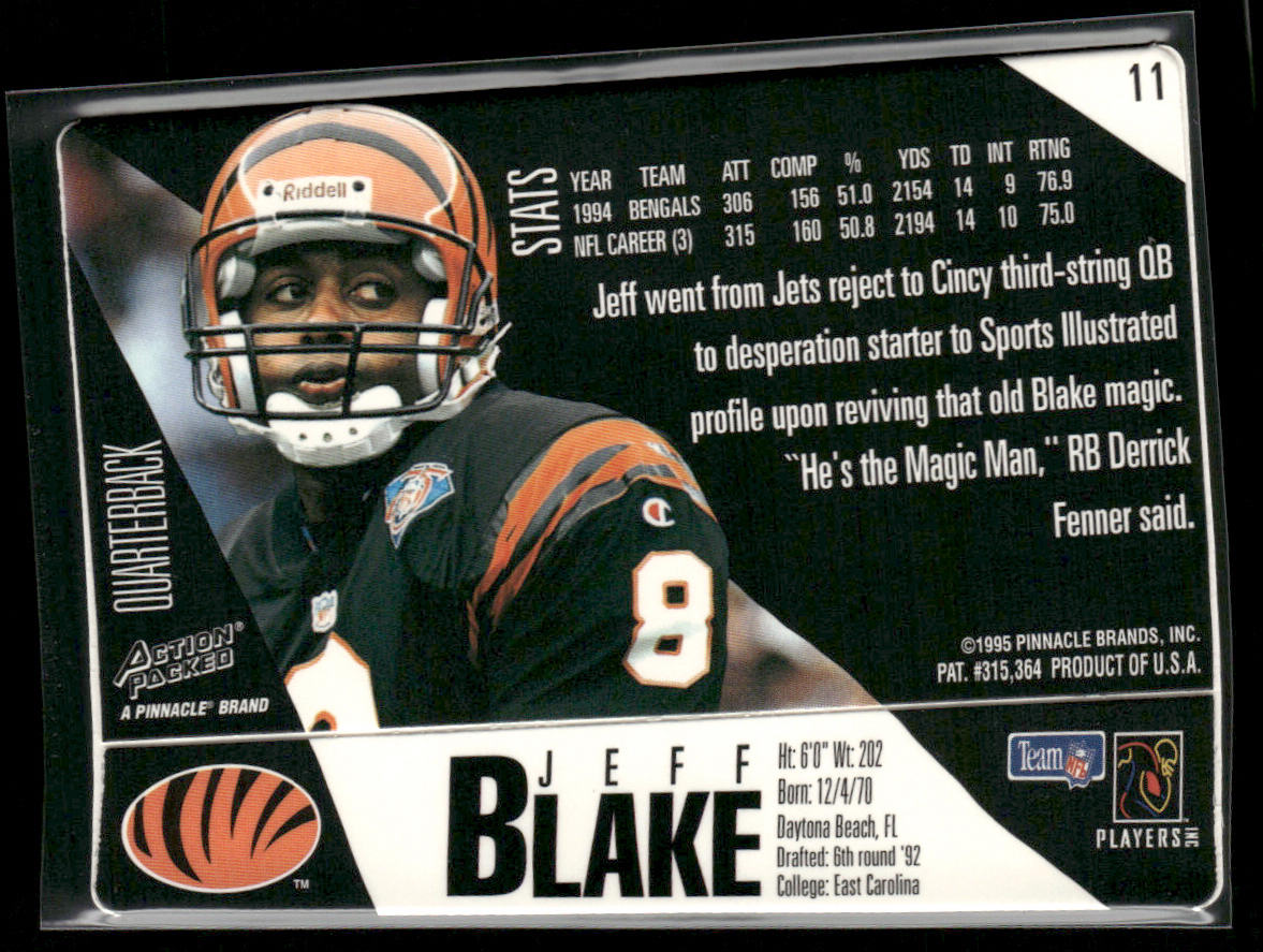 Jeff Blake 1995 Action Packed #11 RC Cincinnati Bengals