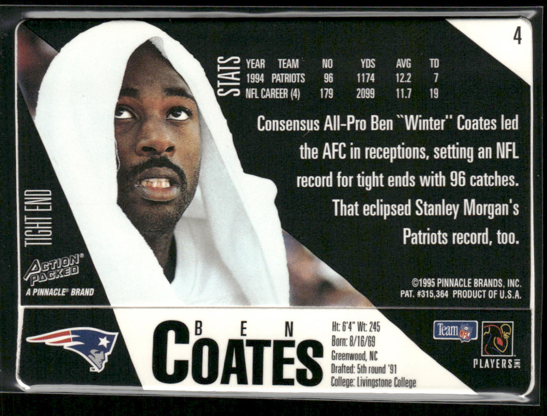 Ben Coates 1995 Action Packed #4 New England Patriots