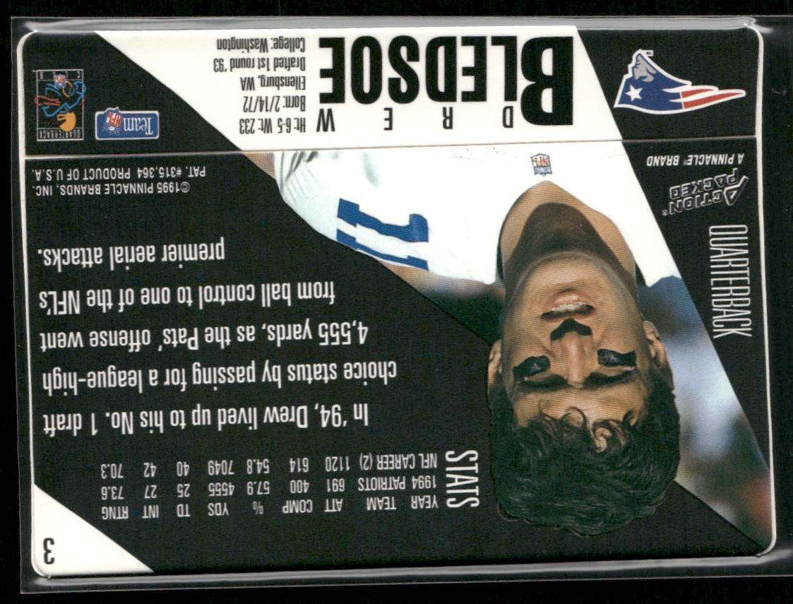 Drew Bledsoe 1995 Action Packed #3 New England Patriots