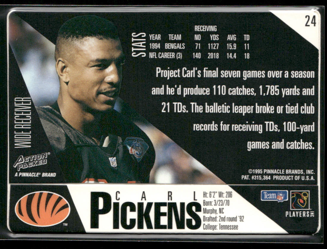 Carl Pickens 1995 Action Packed #24 Cincinnati Bengals