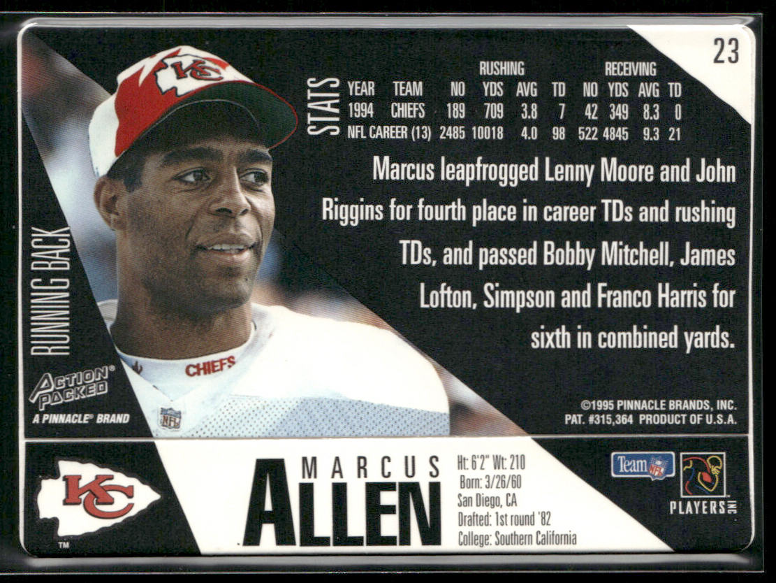 Marcus Allen 1995 Action Packed #23 Kansas City Chiefs