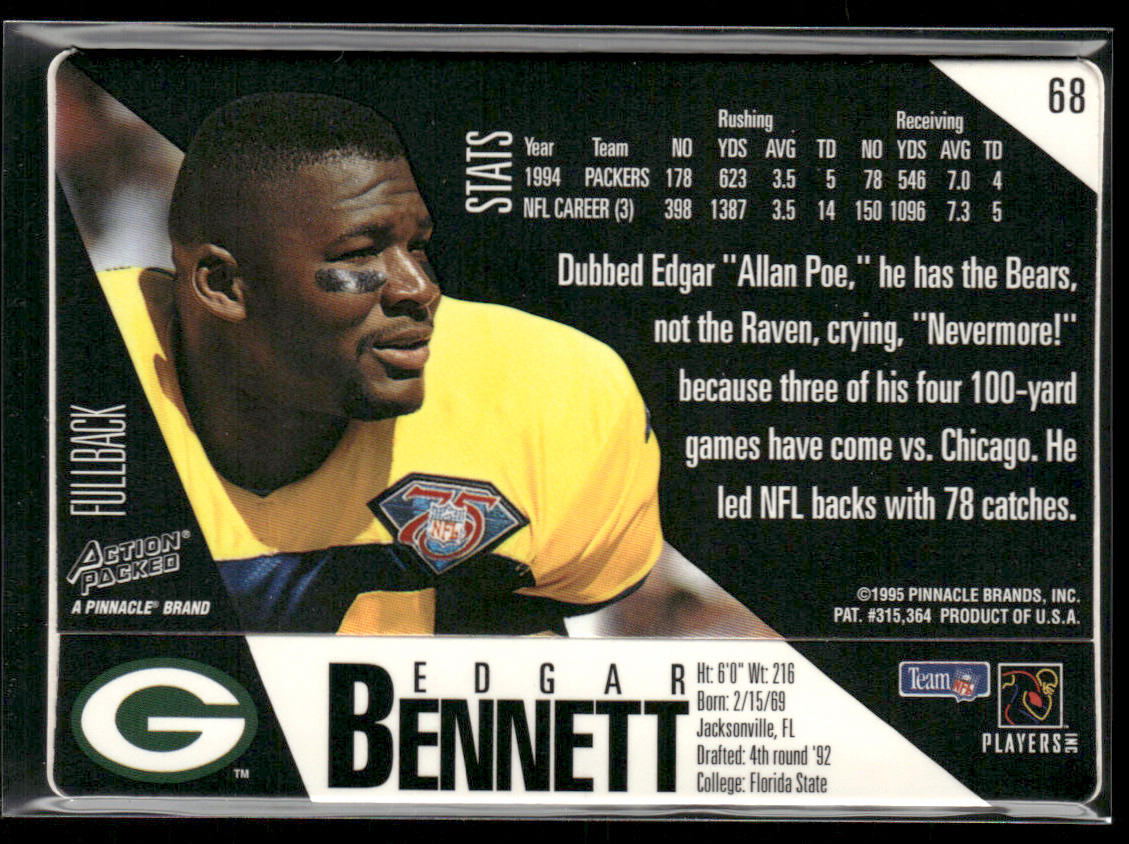 Edgar Bennett 1995 Action Packed #68 Green Bay Packers