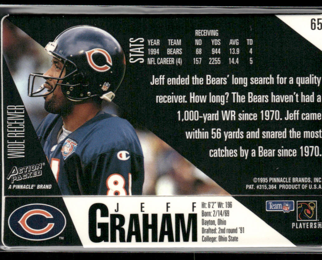 Jeff Graham 1995 Action Packed #65 Chicago Bears