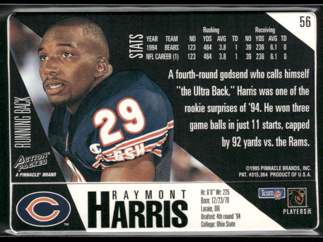 Raymont Harris 1995 Action Packed #56 Chicago Bears