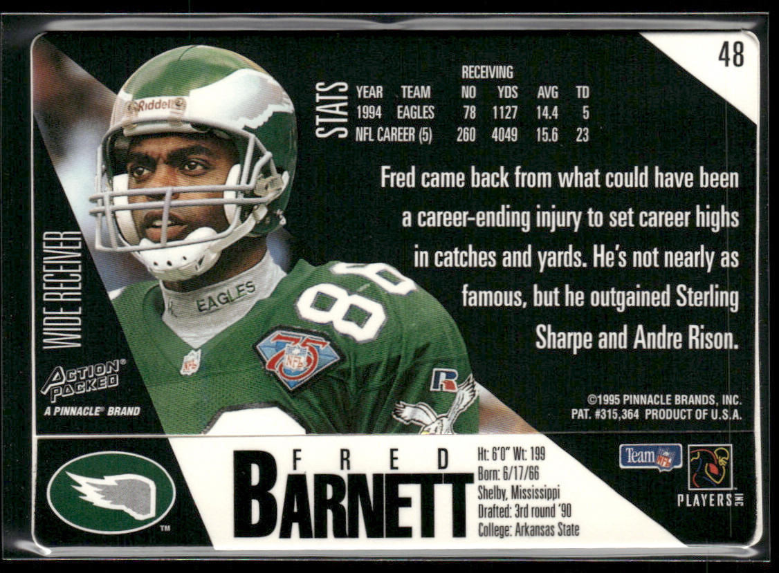 Fred Barnett 1995 Action Packed #48 Philadelphia Eagles
