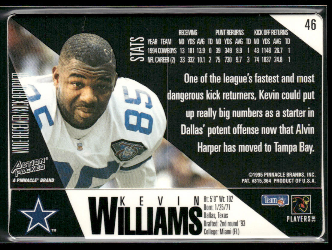 Kevin Williams 1995 Action Packed #46 Dallas Cowboys