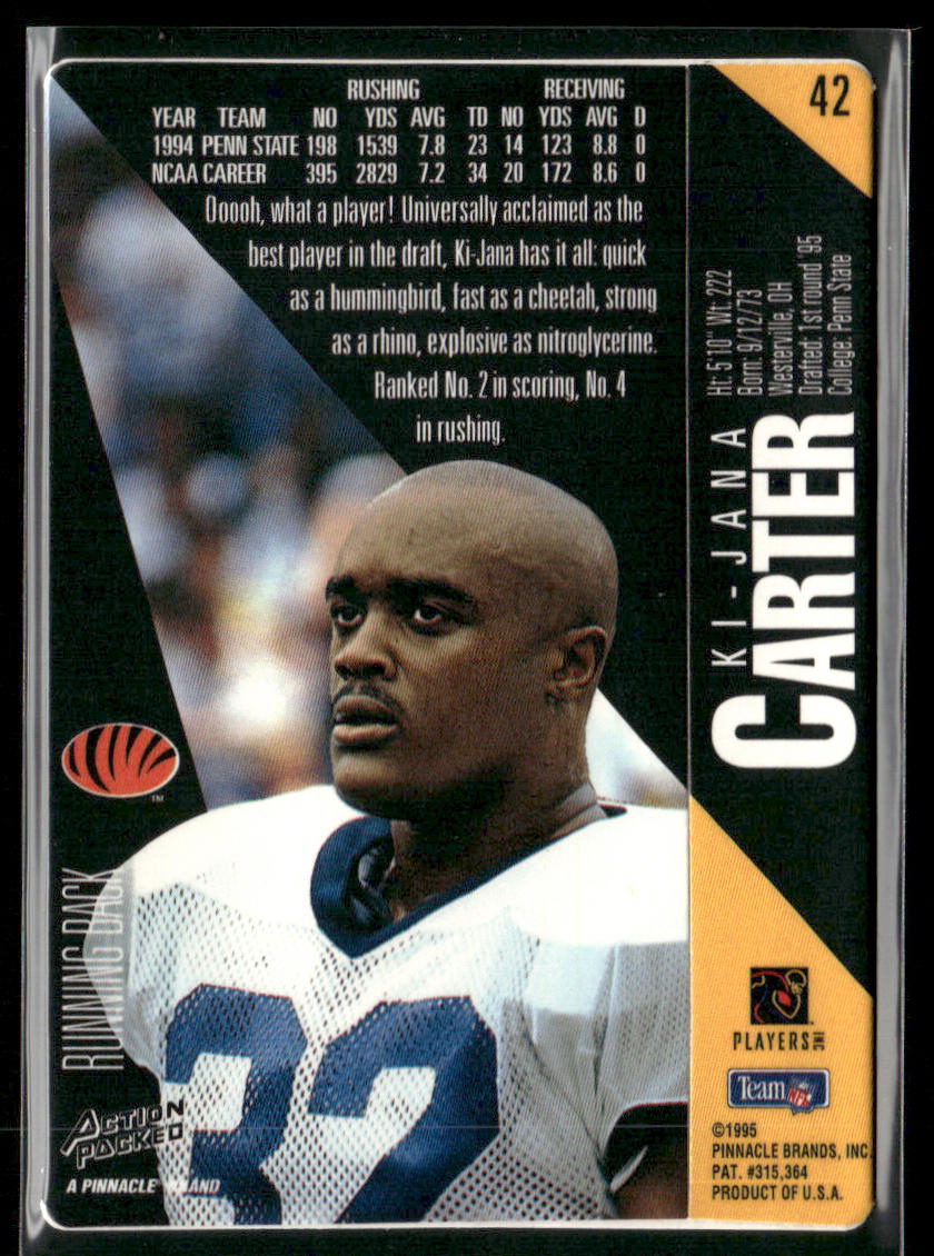 Ki-Jana Carter 1995 Action Packed #42 RC Cincinnati Bengals