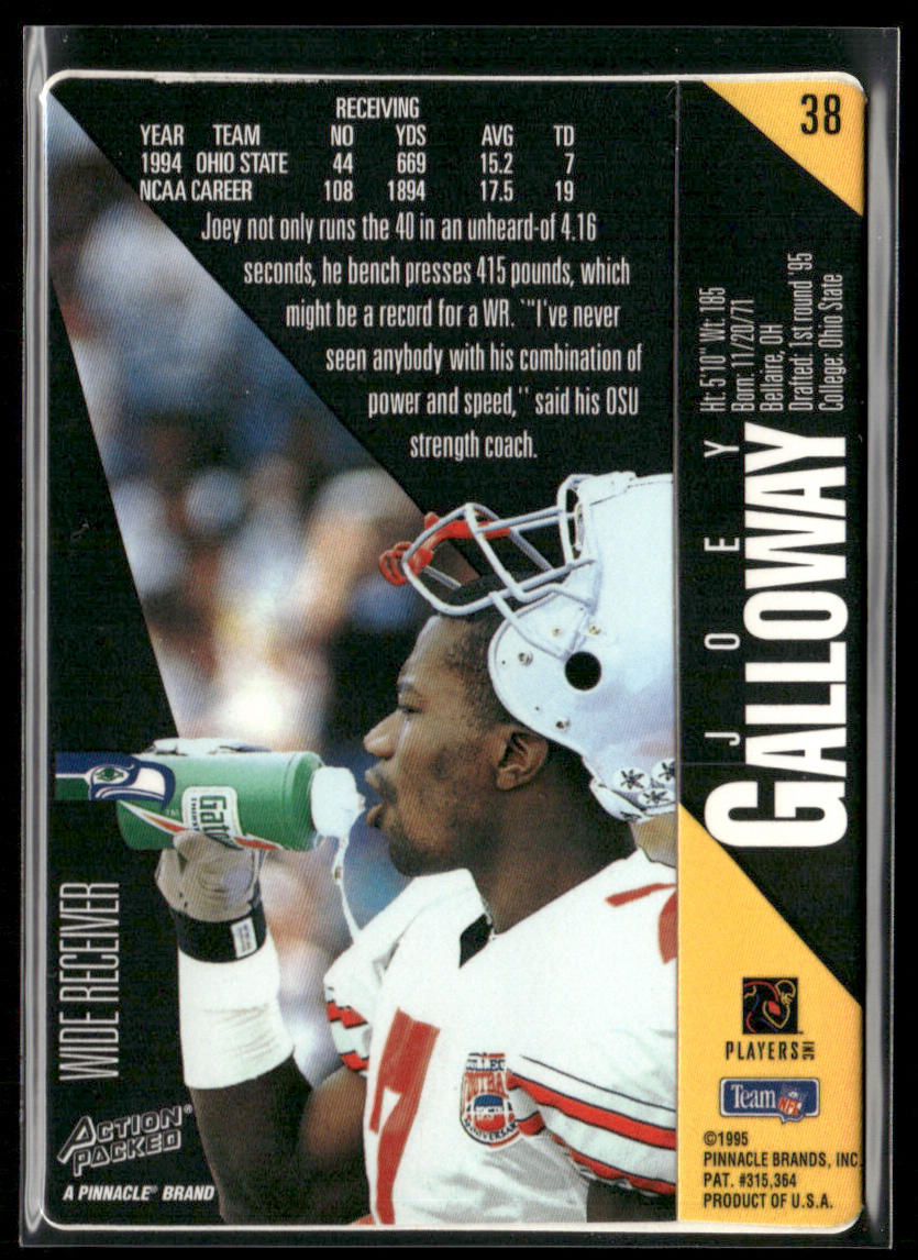 Joey Galloway 1995 Action Packed #38 RC Seattle Seahawks