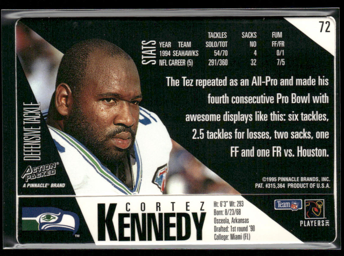 Cortez Kennedy 1995 Action Packed #72 Seattle Seahawks