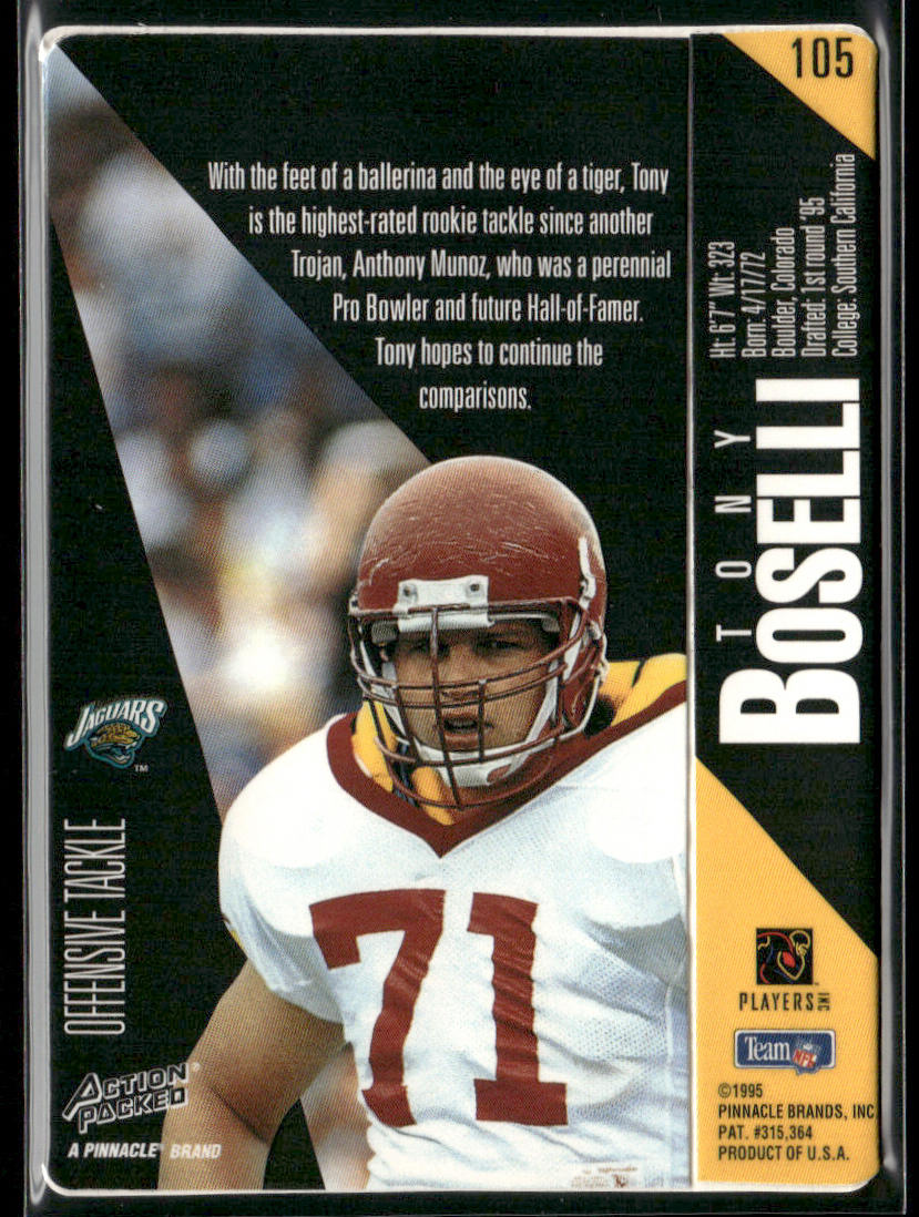 Tony Boselli 1995 Action Packed #105 RC Jacksonville Jaguars