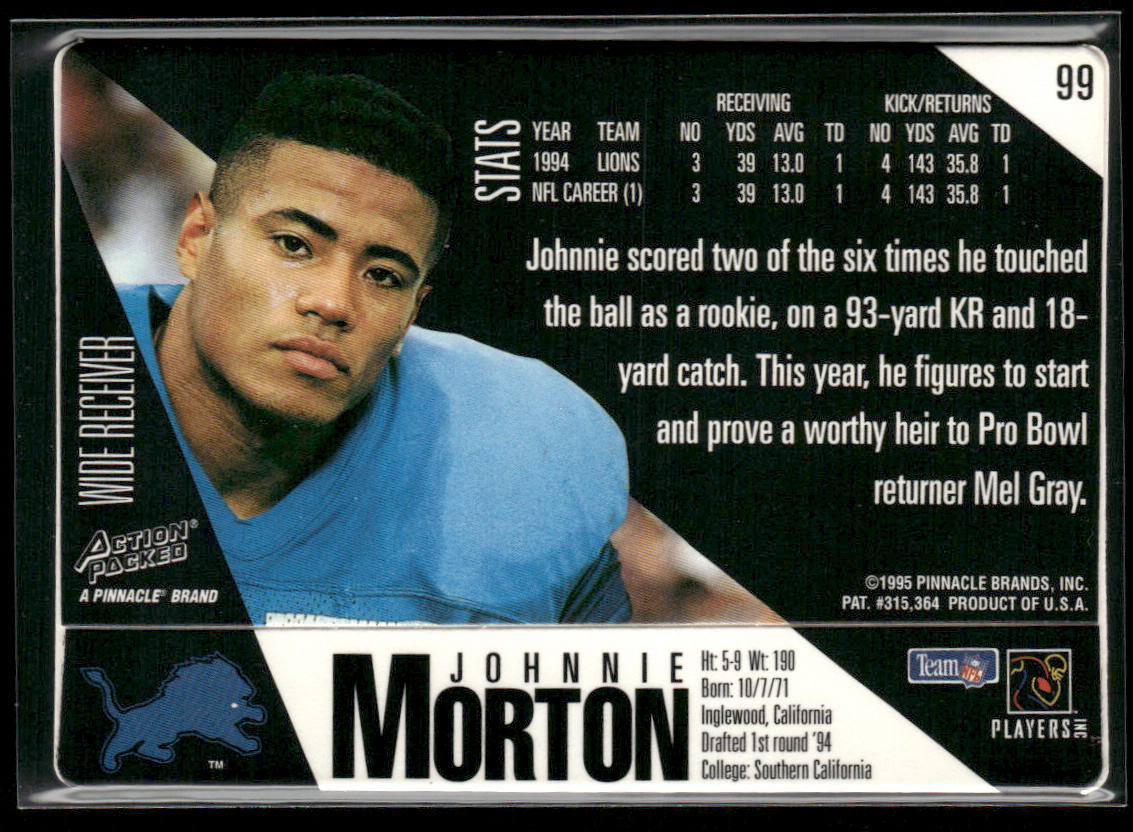 Johnnie Morton 1995 Action Packed #99 Detroit Lions