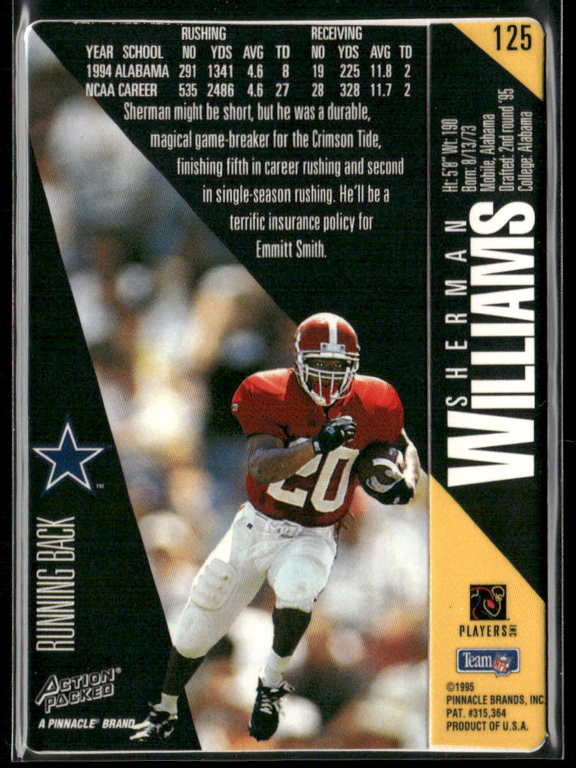 Sherman Williams 1995 Action Packed #125 RC Dallas Cowboys
