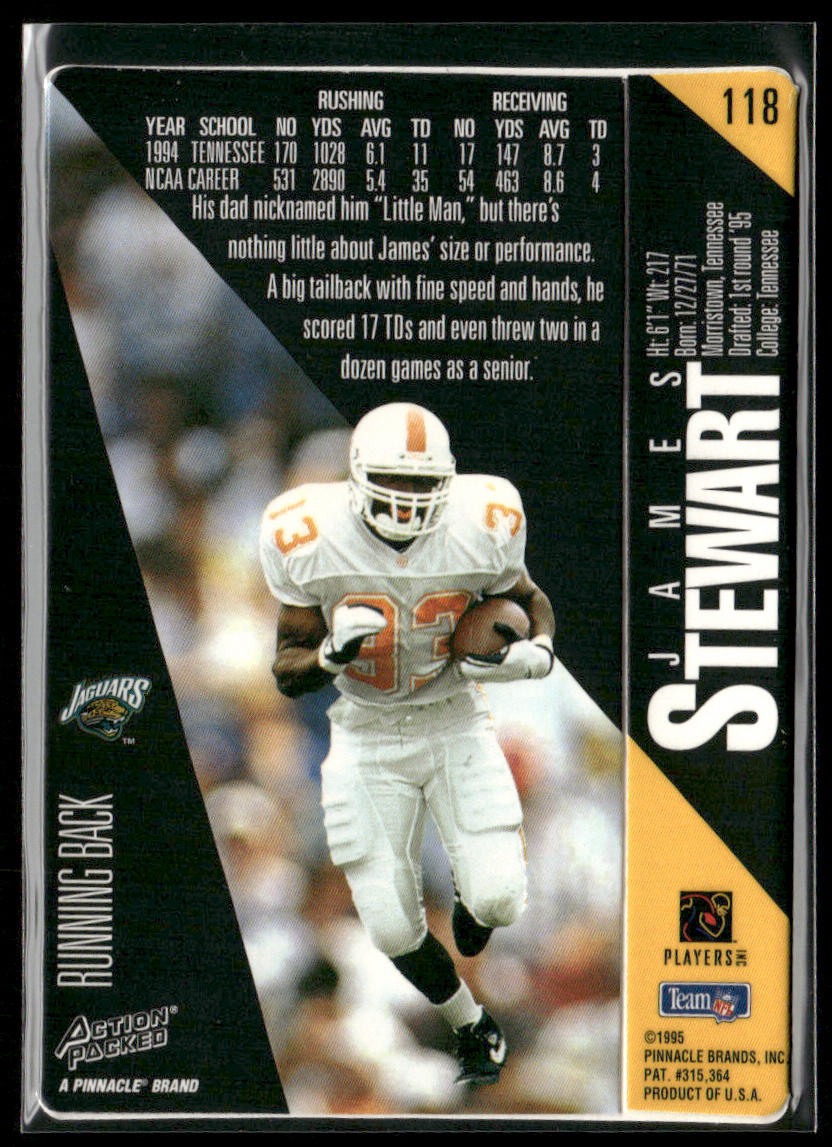 James Stewart 1995 Action Packed #118 RC Jacksonville Jaguars