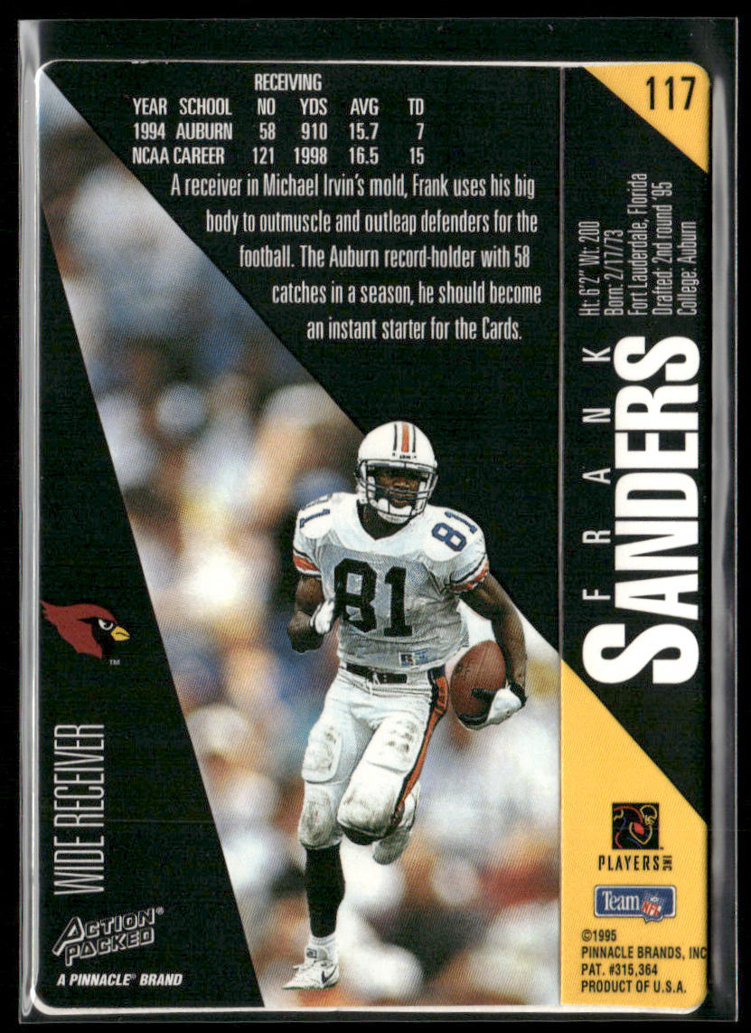 Frank Sanders 1995 Action Packed #117 RC Arizona Cardinals