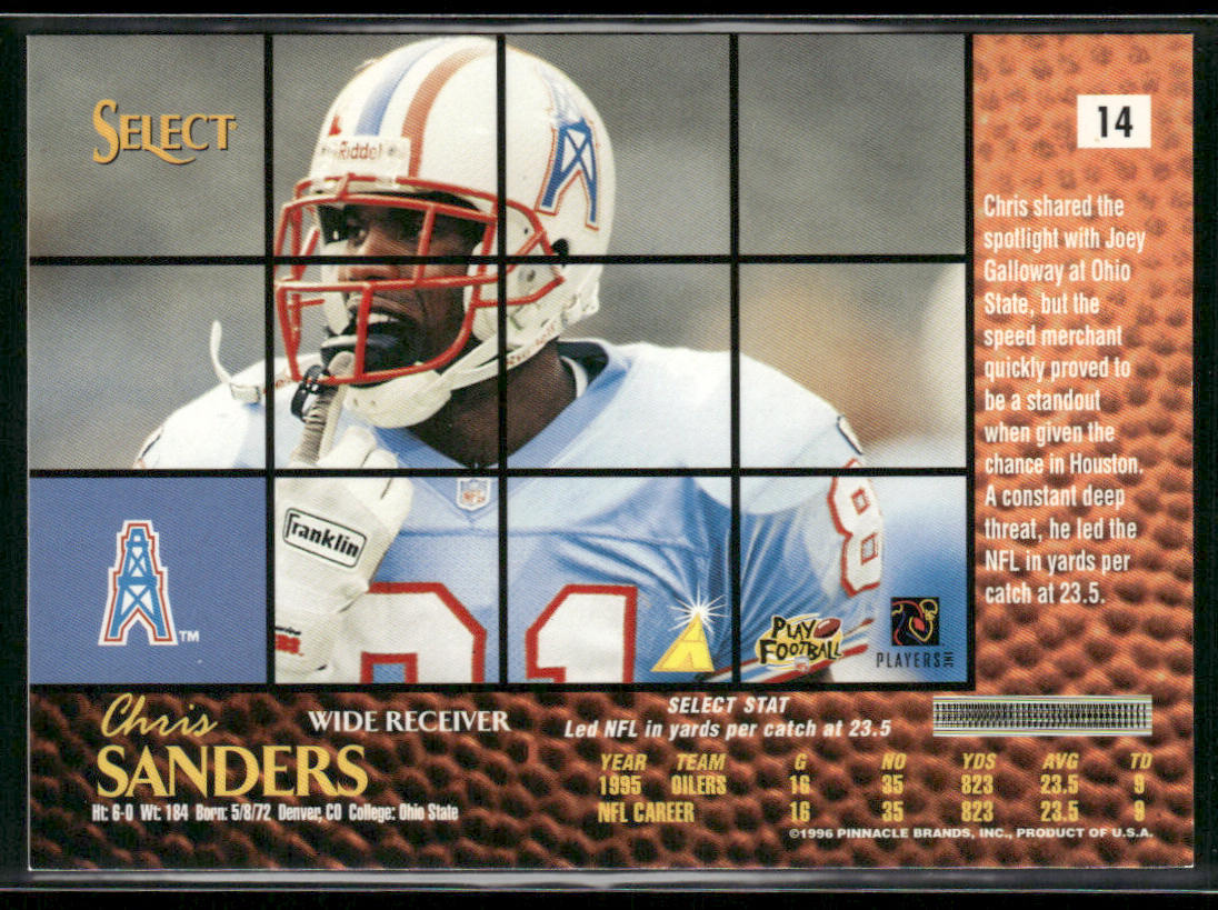 Chris Sanders 1996 Select #14 Houston Oilers