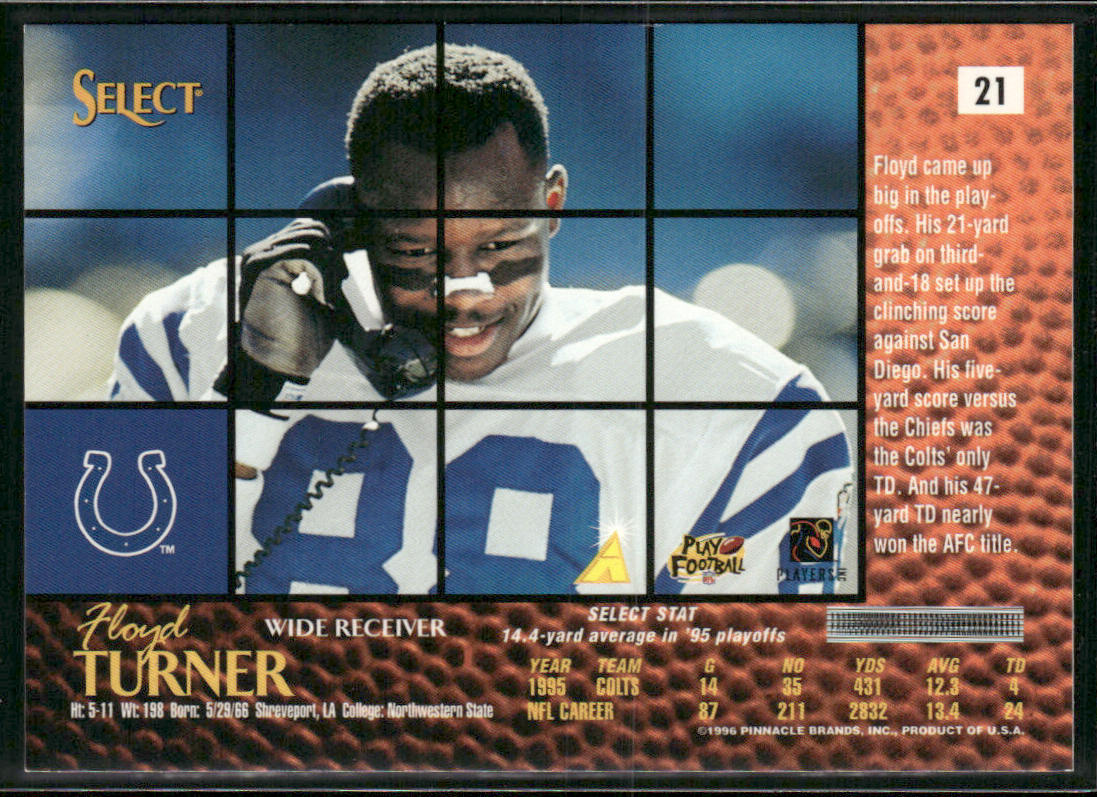 Floyd Turner 1996 Select #21 Indianapolis Colts