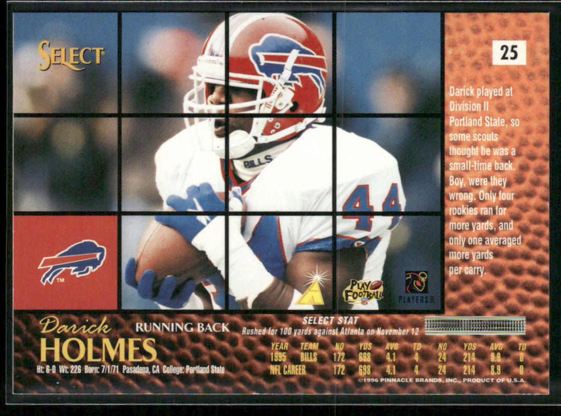 Darick Holmes 1996 Select #25 Buffalo Bills