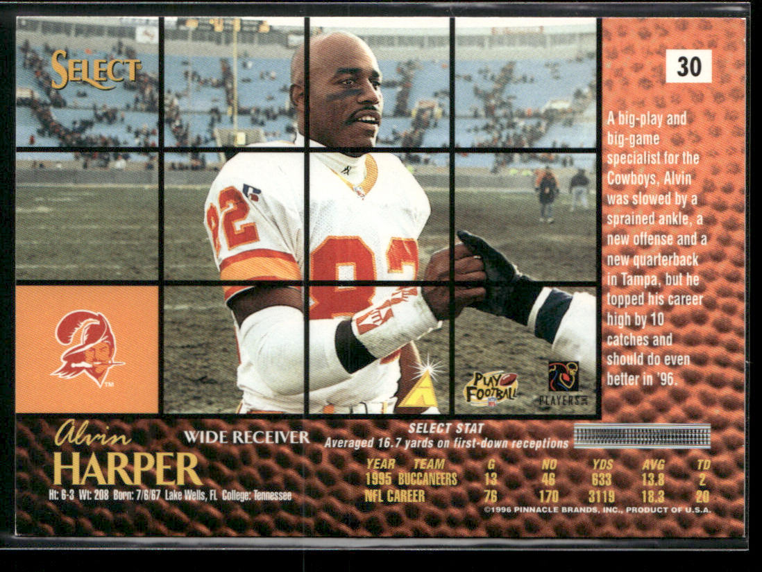 Alvin Harper 1996 Select #30 Tampa Bay Buccaneers