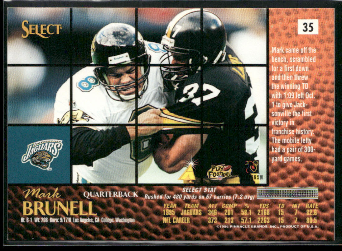 Mark Brunell 1996 Select #35 Jacksonville Jaguars