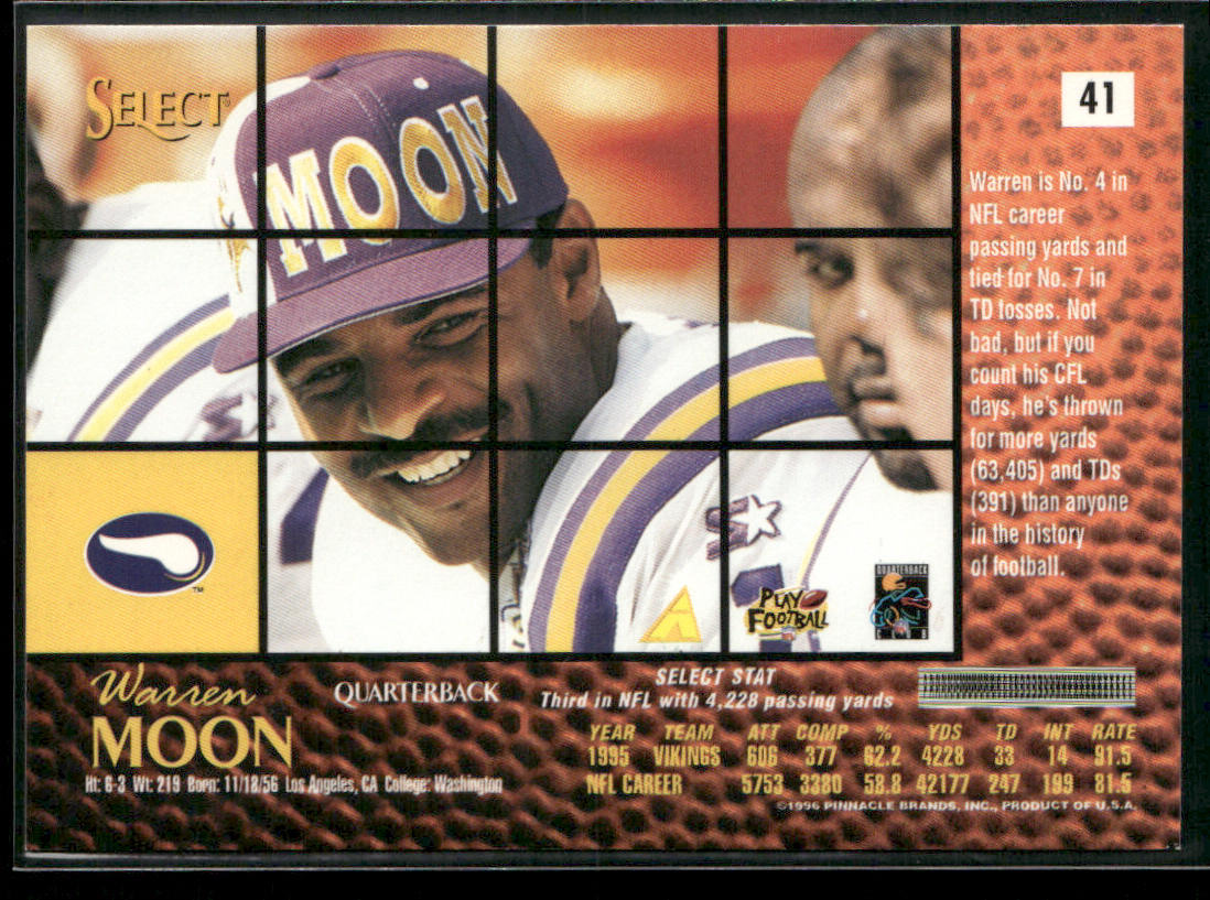 Warren Moon 1996 Select #41 Minnesota Vikings