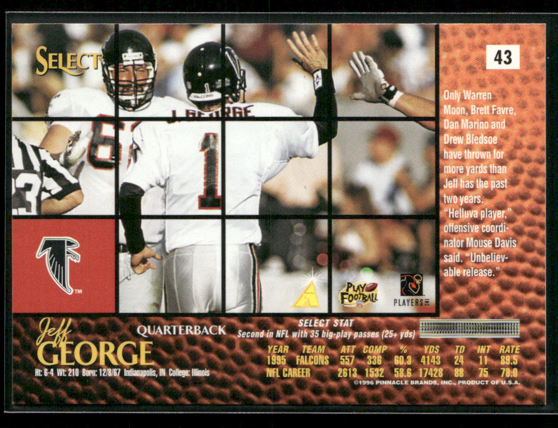 Jeff George 1996 Select #43 Atlanta Falcons