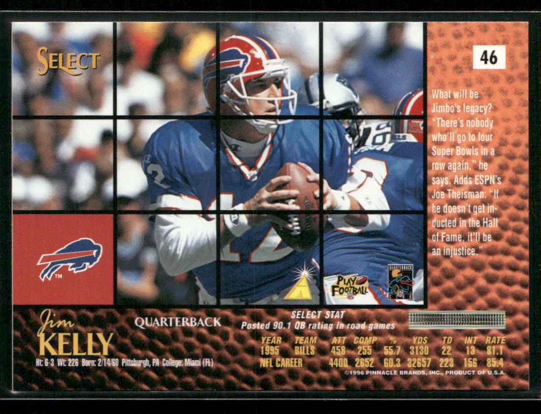 Jim Kelly 1996 Select #46 Buffalo Bills