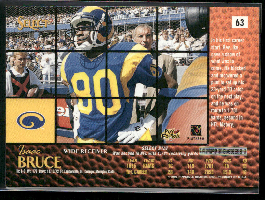 Isaac Bruce 1996 Select #63 St. Louis Rams