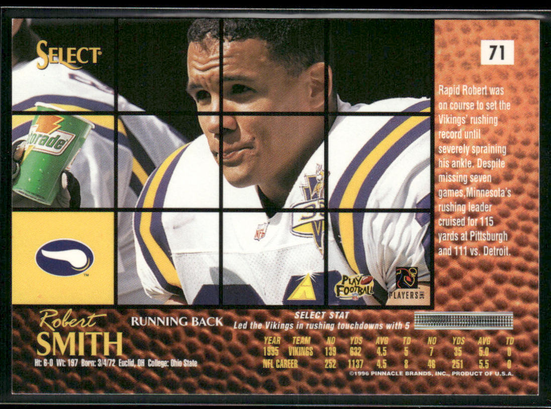 Robert Smith 1996 Select #71 Minnesota Vikings