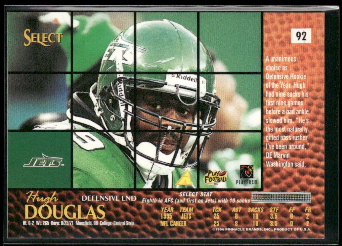 Hugh Douglas 1996 Select #92 New York Jets