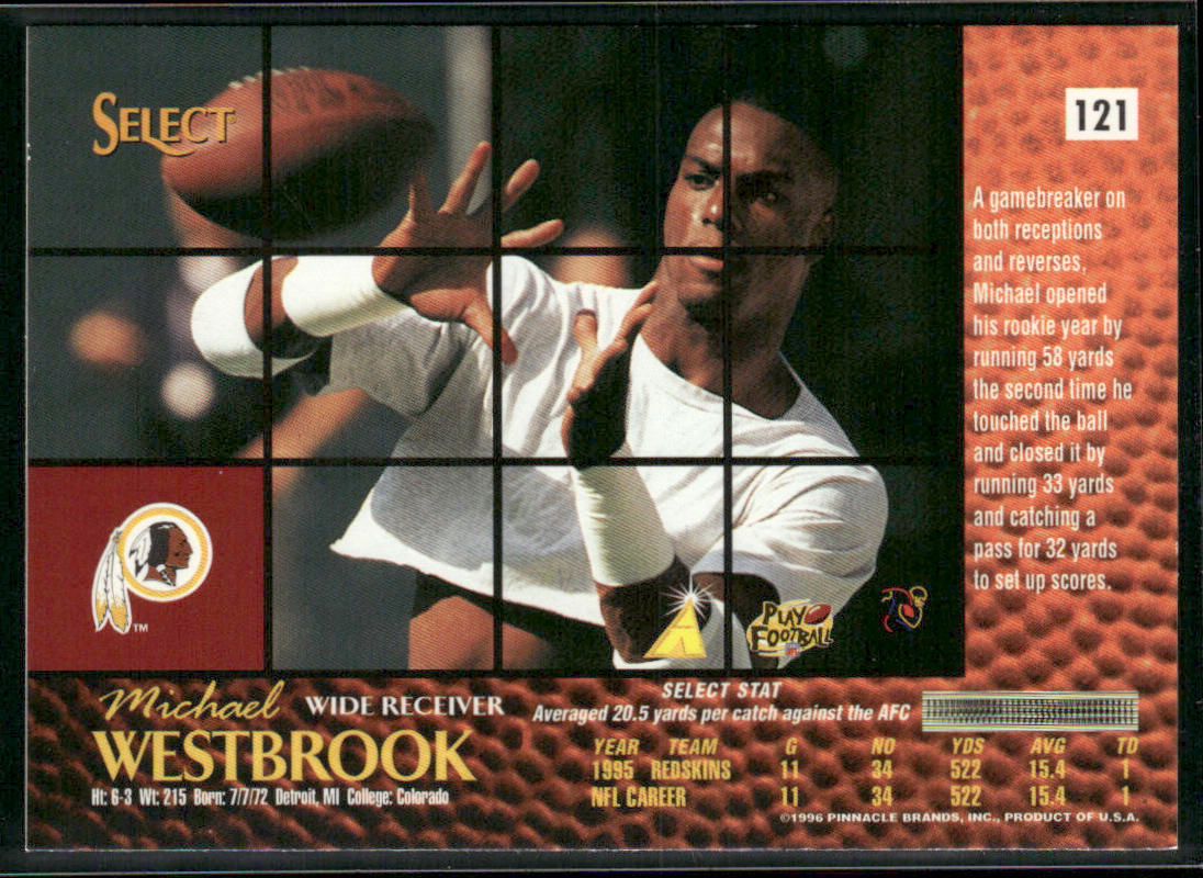 Michael Westbrook 1996 Select #121 Washington Redskins
