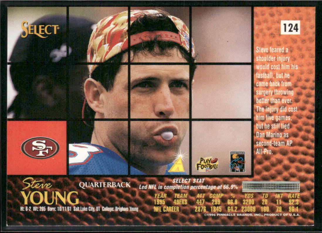 Steve Young 1996 Select #124 San Francisco 49ers
