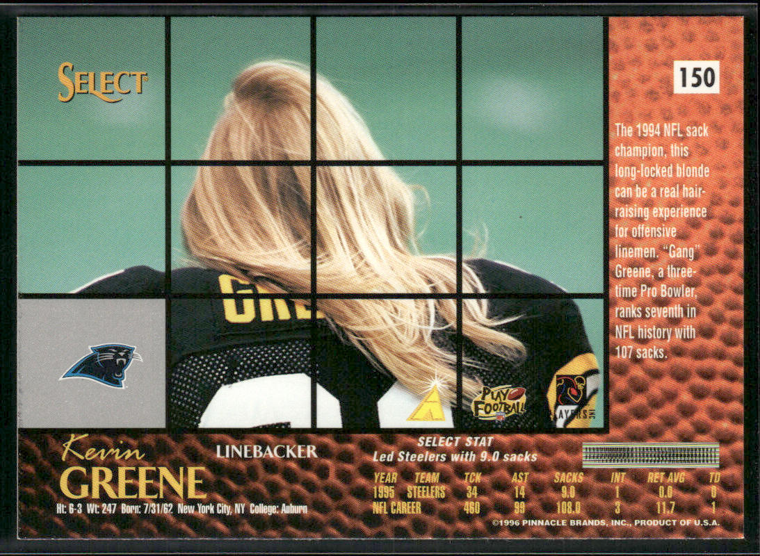 Kevin Greene 1996 Select #150 Carolina Panthers