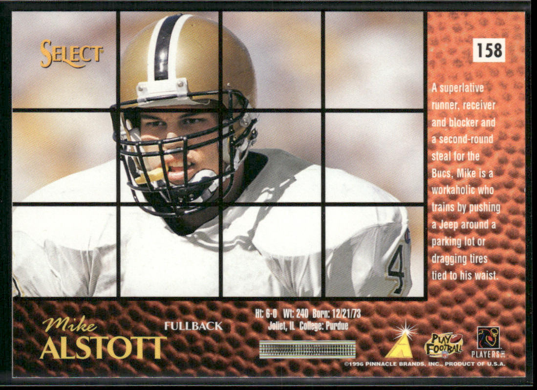 Mike Alstott 1996 Select #158 RC Tampa Bay Buccaneers