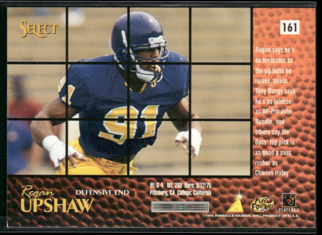 Regan Upshaw 1996 Select Artist's Proofs #161 RC Tampa Bay Buccaneers