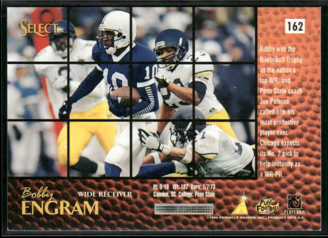 Bobby Engram 1996 Select #162 RC Chicago Bears