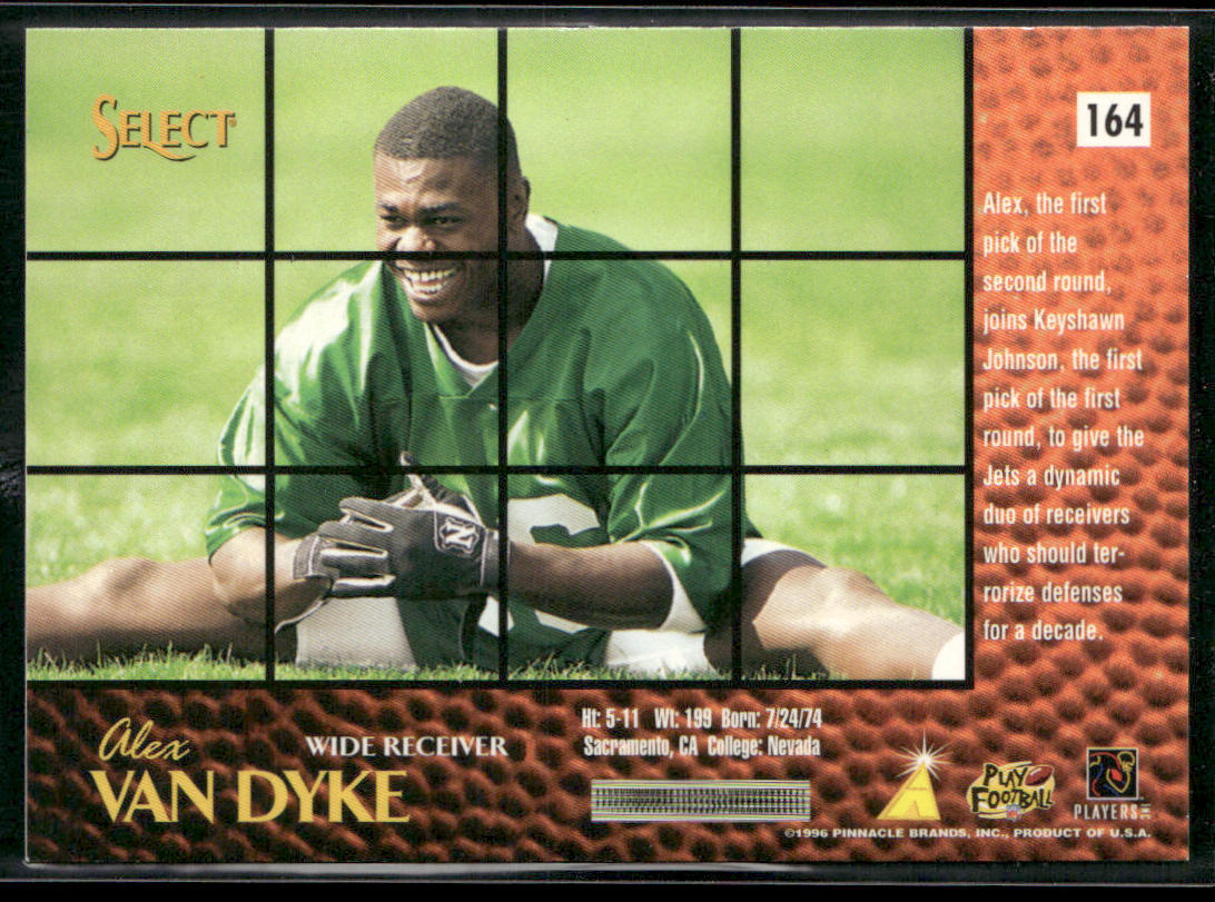 Alex Van Dyke 1996 Select Artist's Proofs #164 RC New York Jets