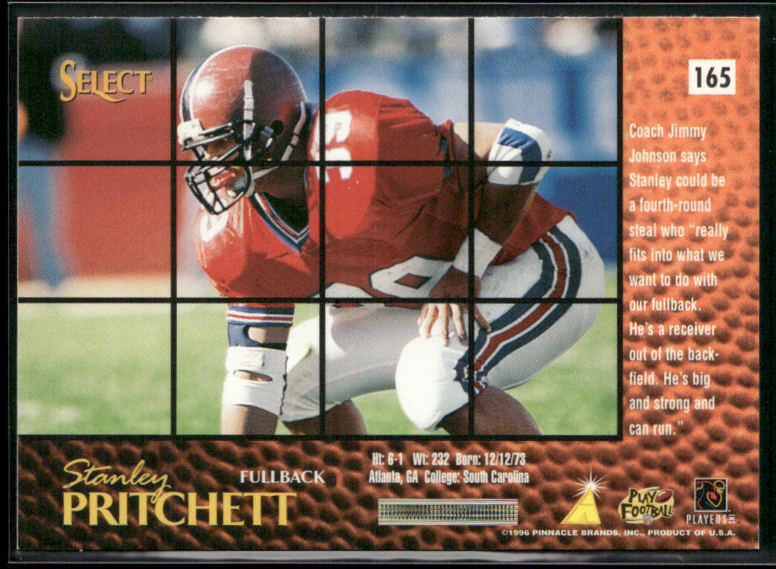 Stanley Pritchett 1996 Select #165 RC Miami Dolphins