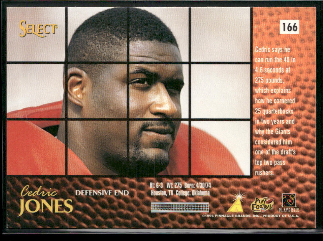 Cedric Jones 1996 Select #166 RC New York Giants