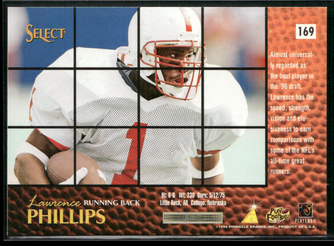 Lawrence Phillips 1996 Select #169 RC St. Louis Rams