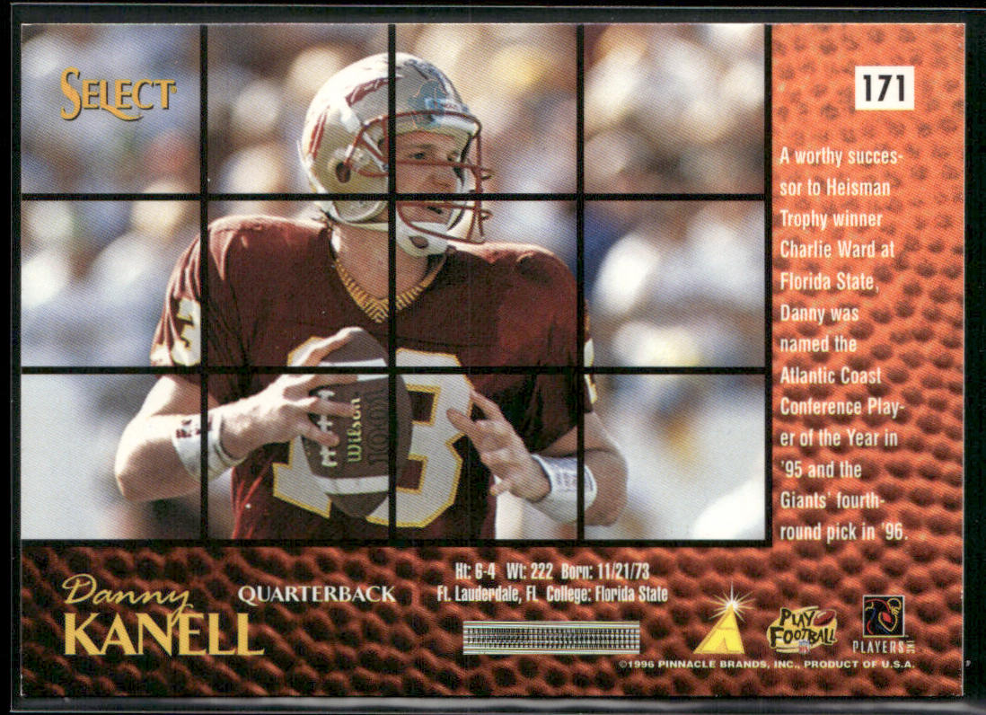 Danny Kanell 1996 Select #171 RC New York Giants