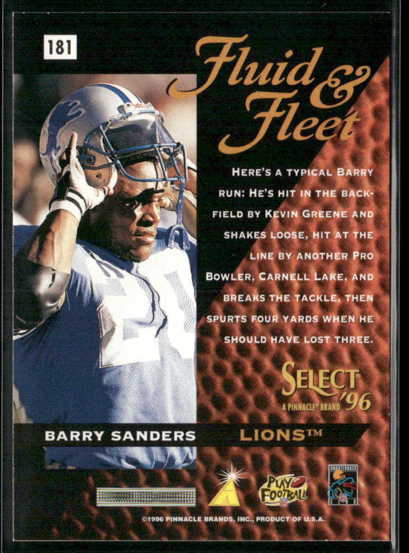 Barry Sanders 1996 Select #181 Detroit Lions