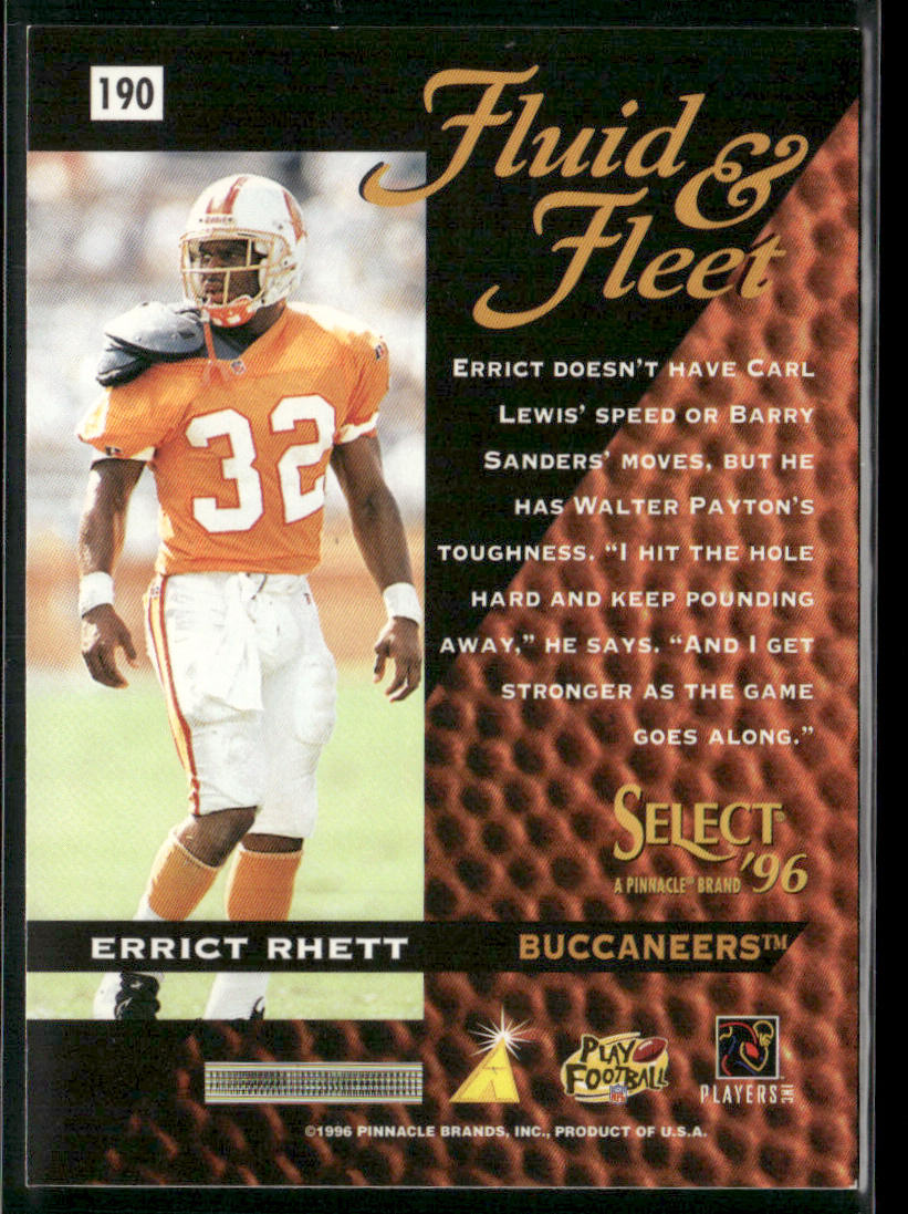 Errict Rhett 1996 Select #190 Tampa Bay Buccaneers