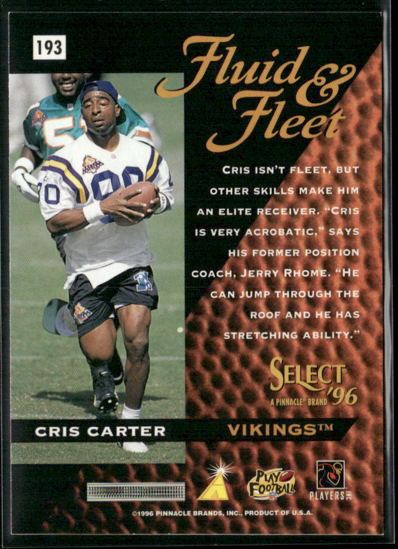 Cris Carter 1996 Select #193 Minnesota Vikings
