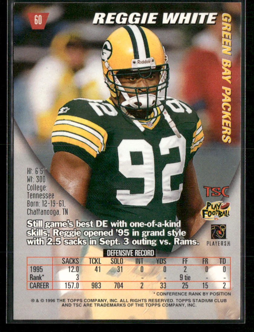 Reggie White 1996 Stadium Club #60 Green Bay Packers