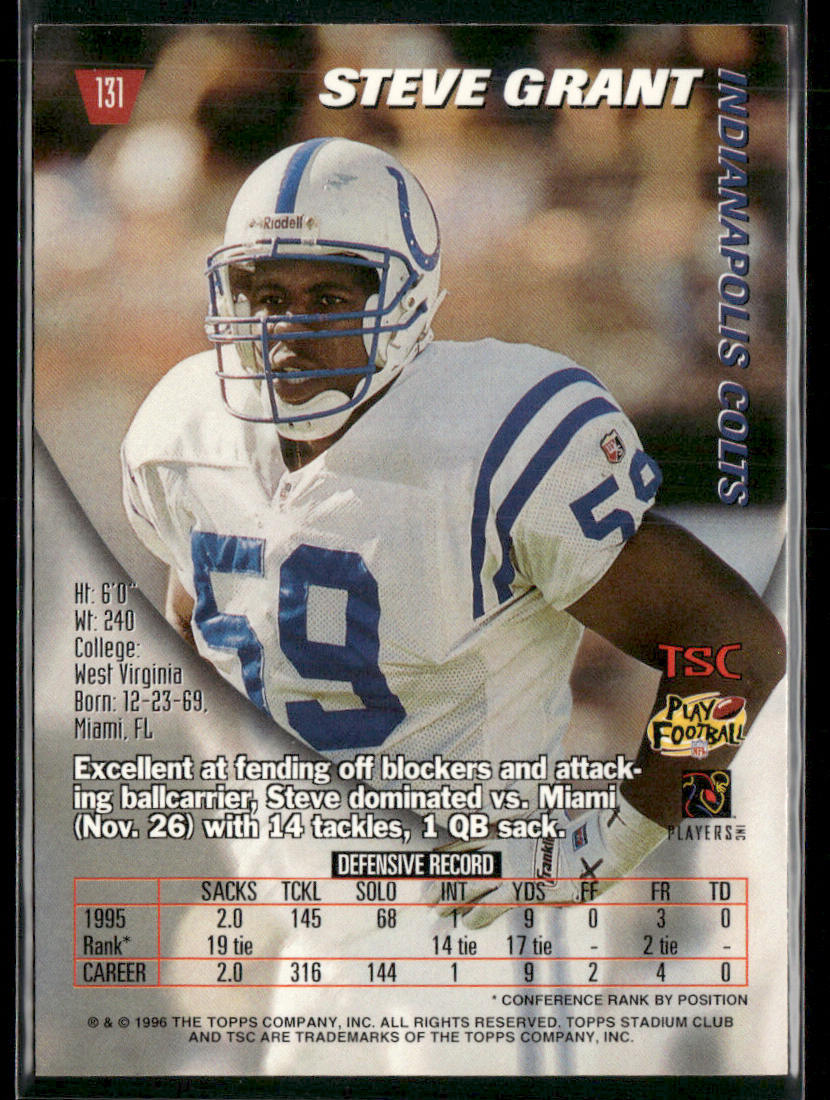 Stephen Grant 1996 Stadium Club #131 Indianapolis Colts