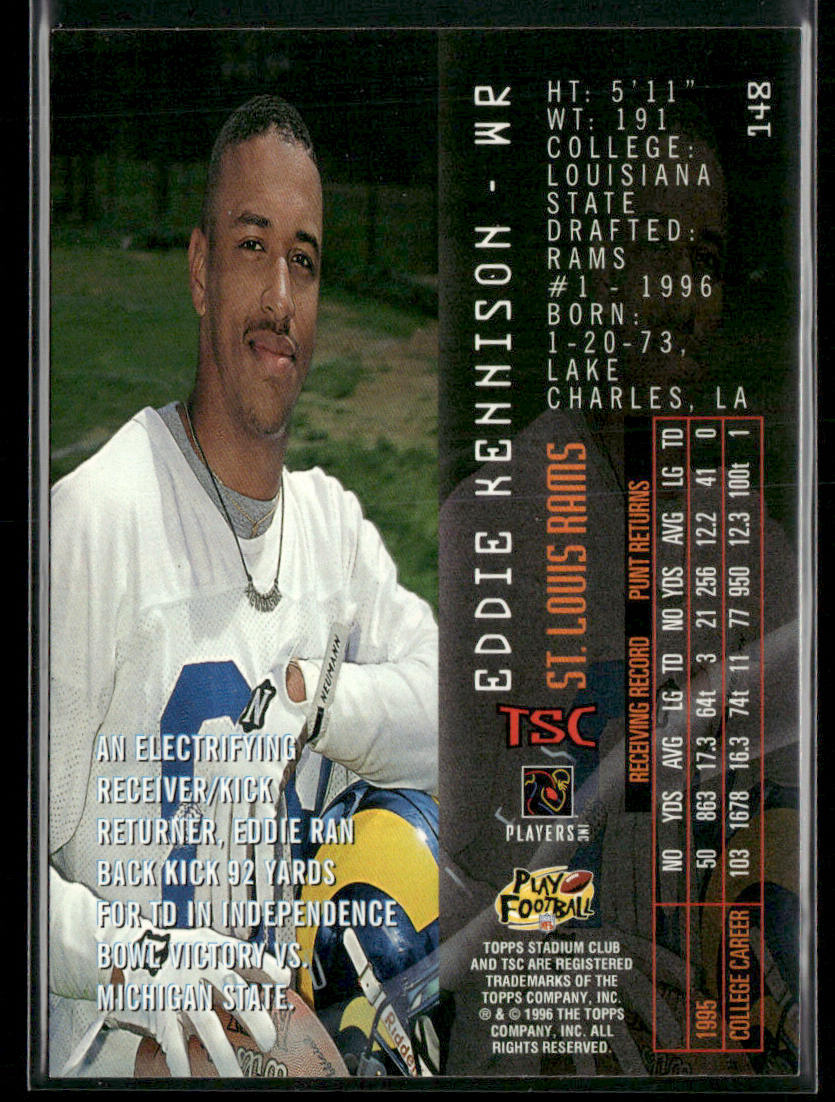 Eddie Kennison 1996 Stadium Club #148 RC St. Louis Rams